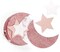 52 ft Pink & Rose Gold Moon-Star Garland – Twinkle Little Star Party & Holiday Decor